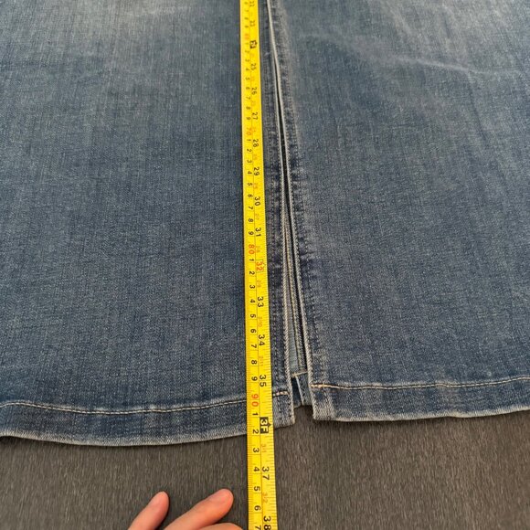 NYDJ High Rise Long Skirt Center Front Slit Women's Blue Denim, Size 16 NWT - Picture 10 of 10